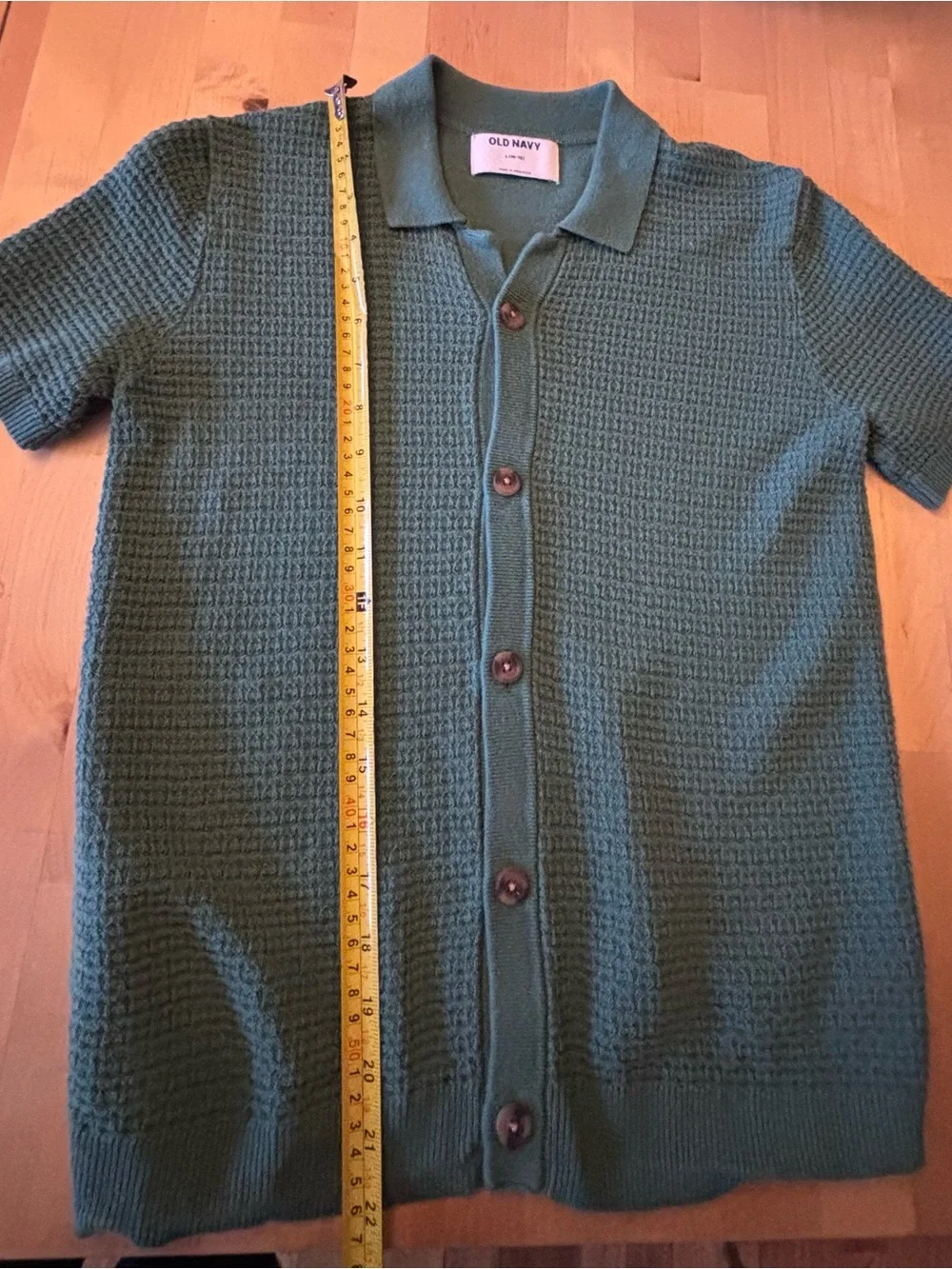 Old Navy Kids Teal Short-Sleeve Button-Up Polo